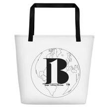 Load image into Gallery viewer, "A-b1 World"/Beach Bag/ White - A-b1.com
