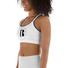 Load image into Gallery viewer, "A-B1 World"/Sports bra/ White - A-b1.com