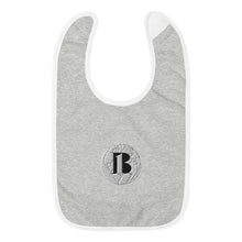 Load image into Gallery viewer, "A-b1 World"/Embroidered Baby Bib/ White & light Blue/ Heather Gray& White/ White & Pink - A-b1.com