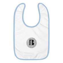 Load image into Gallery viewer, "A-b1 World"/Embroidered Baby Bib/ White & light Blue/ Heather Gray& White/ White & Pink - A-b1.com