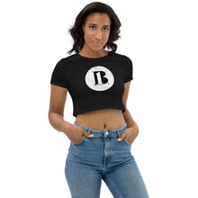 Load image into Gallery viewer, "A-b1 World"/Organic Crop Top/ White, Black - A-b1.com