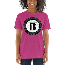 Load image into Gallery viewer, "Birth of A-b1 Nation", displayed are the names of many prominent B1 figures in our history/ Black, Black "B"/Short sleeve t-shirt in many colors - A-b1.com