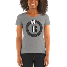 Load image into Gallery viewer, "Birth of A-b1 Nation", displayed are the names of many prominent B1 figures in our history/ Top Globe, Black, Black "B"/Ladies' short sleeve t-shirt in many colors - A-b1.com