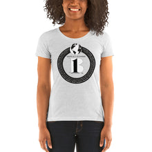 Load image into Gallery viewer, "Birth of A-b1 Nation", displayed are the names of many prominent B1 figures in our history/ Black, White "B"/Ladies' short sleeve t-shirt in many colors - A-b1.com