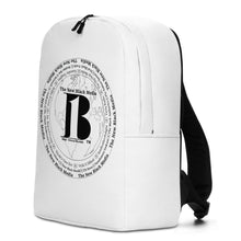 Load image into Gallery viewer, &quot;The New Black Media&quot;, displayed are the names of the members of the new Black media/ White, Black &quot;B&quot;/ Minimalist Backpack/ White - A-b1.com
