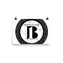 Load image into Gallery viewer, &quot;Birth of A-b1 Nation&quot;, displayed are the names of many prominent B1 figures in our history/ Black, Black &quot;B&quot;/Poster - A-b1.com
